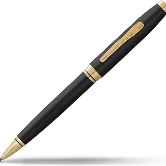 NEW CROSS COVENTRY CLASSIC BLACK LACQUER WITH GOLD-TONE AT0662-11 BALLPOINT PEN - Picture 1 of 4